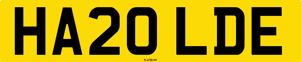 HA20 LDE Number Plate