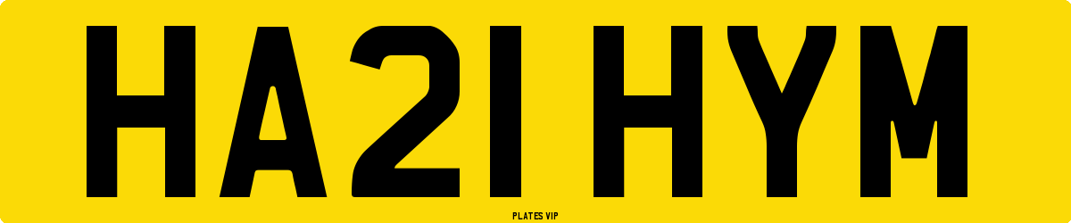 HA21 HYM Number Plate