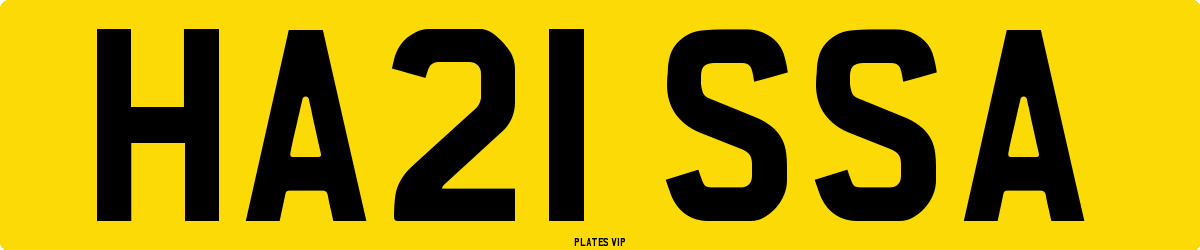 HA21 SSA Number Plate