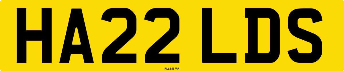 HA22 LDS Number Plate
