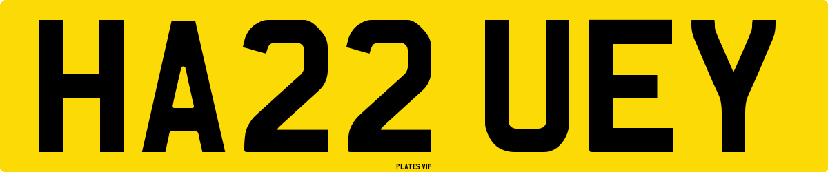 HA22 UEY Number Plate