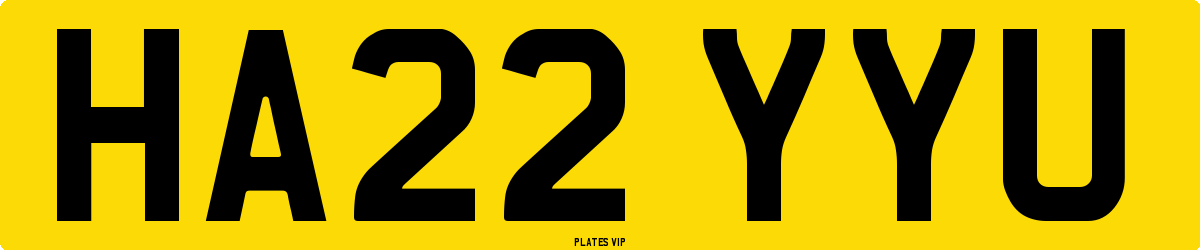 HA22 YYU Number Plate