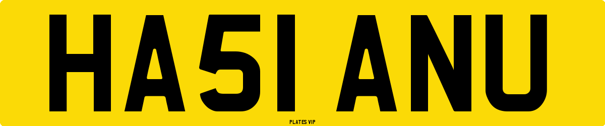 HA51 ANU Number Plate