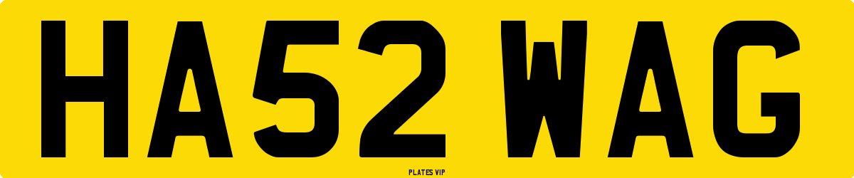 HA52 WAG Number Plate