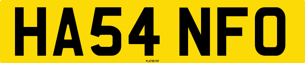 HA54 NFO Number Plate