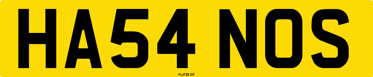 HA54 NOS Number Plate