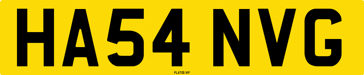 HA54 NVG Number Plate