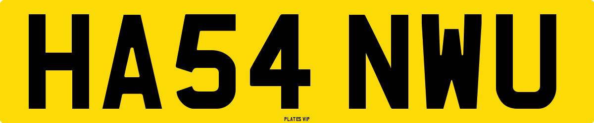 HA54 NWU Number Plate