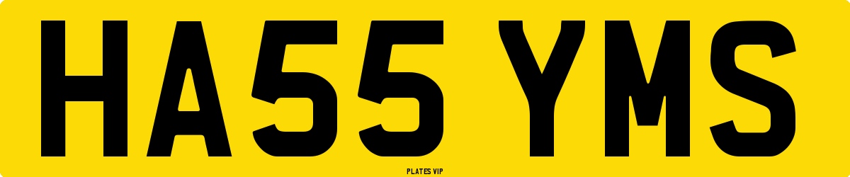 HA55 YMS Number Plate