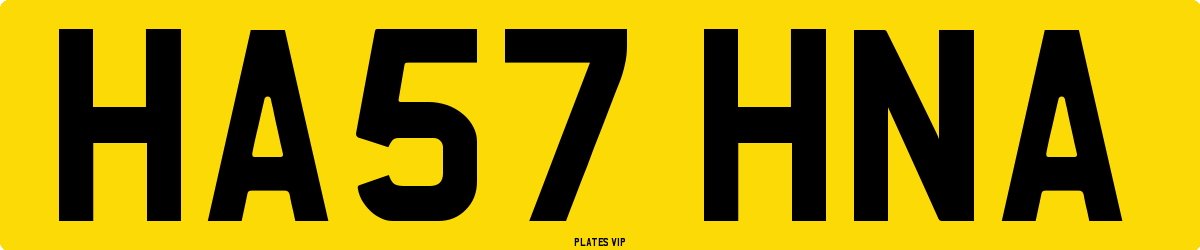 HA57 HNA Number Plate