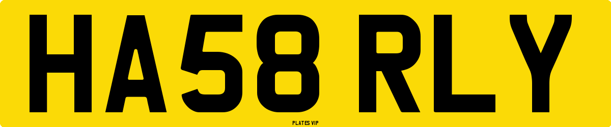 HA58 RLY Number Plate