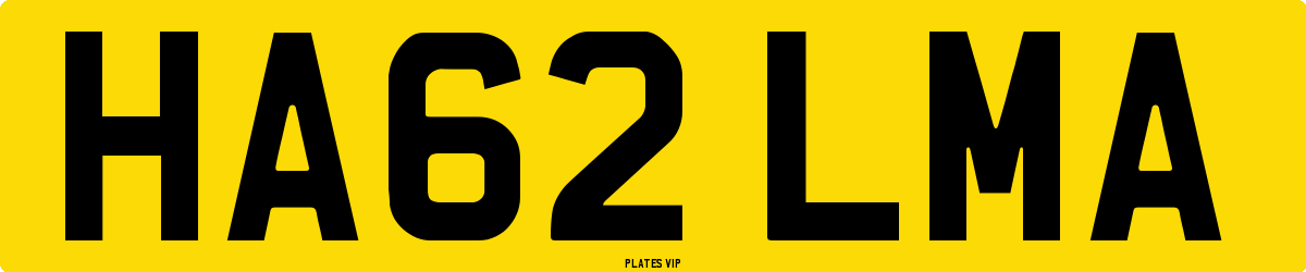 HA62 LMA Number Plate