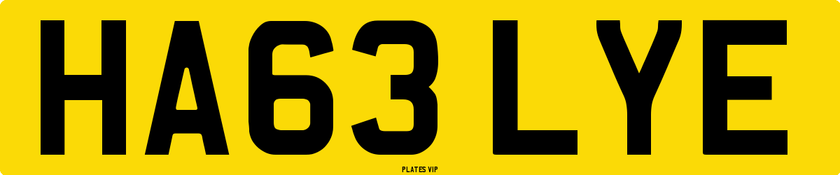 HA63 LYE Number Plate