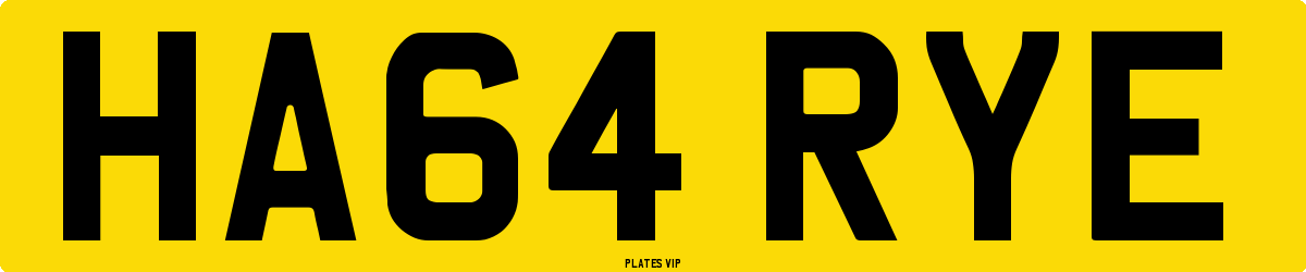 HA64 RYE Number Plate