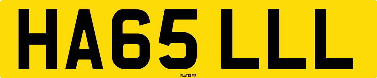 HA65 LLL Number Plate