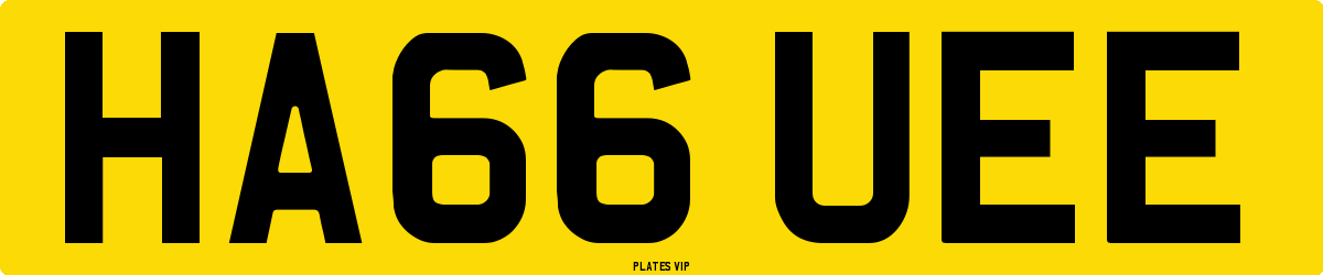 HA66 UEE Number Plate