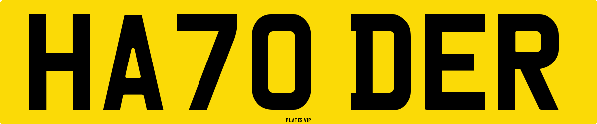 HA70 DER Number Plate