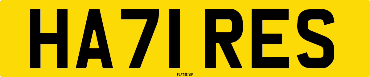 HA71 RES Number Plate