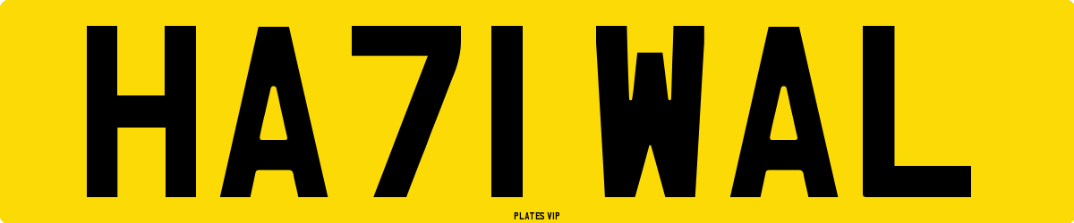 HA71 WAL Number Plate