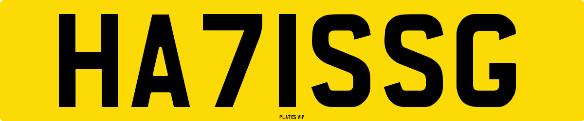 HA71SSG Number Plate