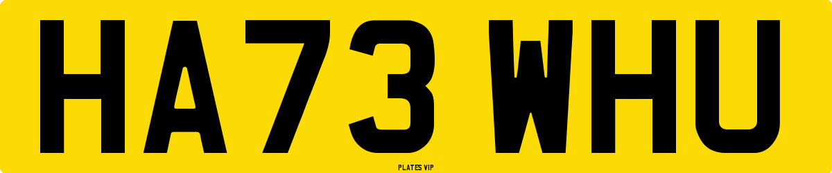 HA73 WHU Number Plate