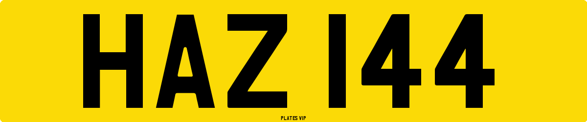 HAZ 144 Number Plate