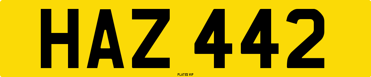 HAZ 442 Number Plate