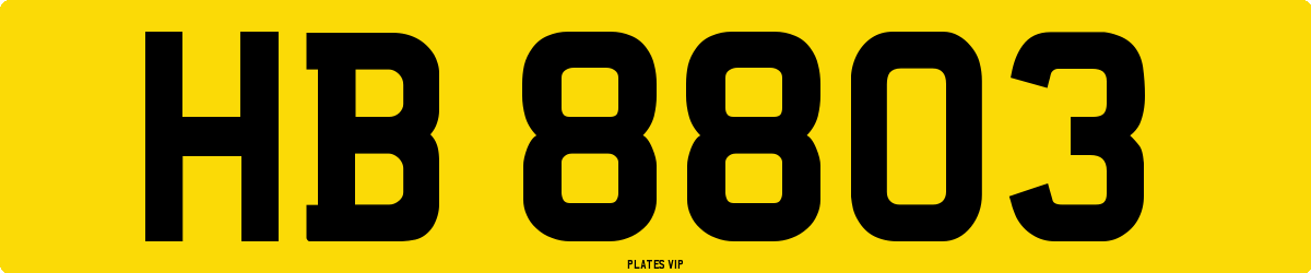 HB 8803 Number Plate