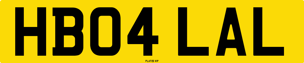 HB04 LAL Number Plate