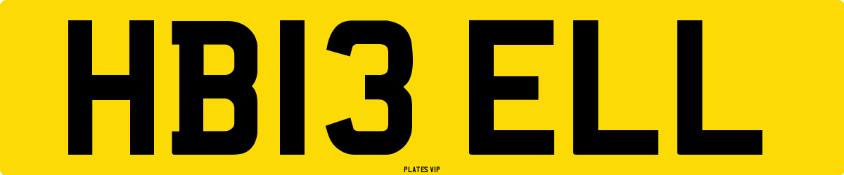HB13 ELL Number Plate