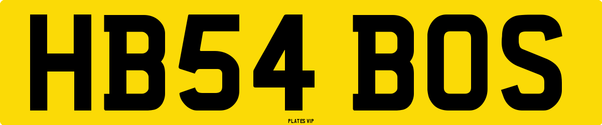 HB54 BOS Number Plate