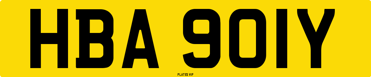 HBA 901Y Number Plate