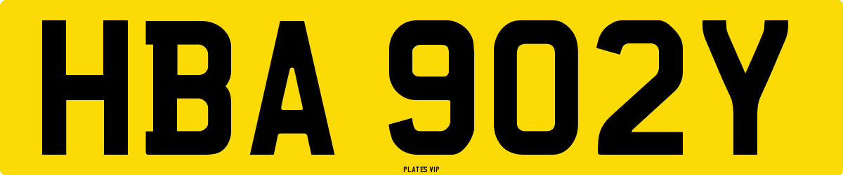 HBA 902Y Number Plate