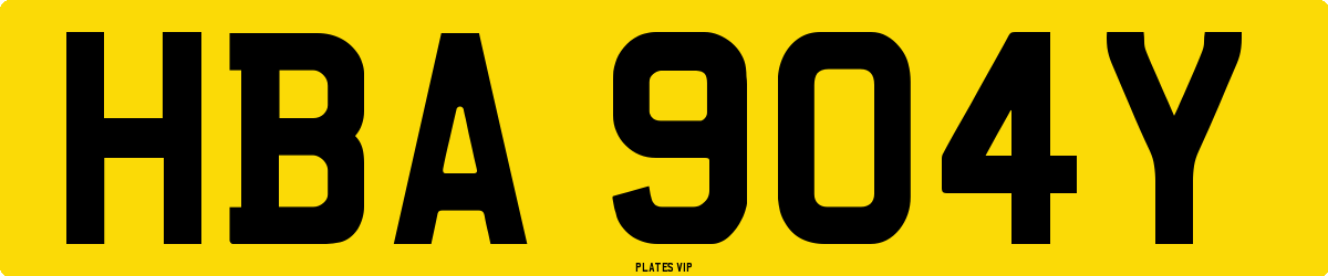 HBA 904Y Number Plate