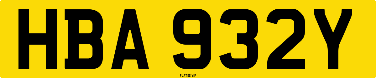 HBA 932Y Number Plate