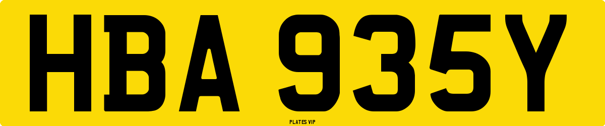HBA 935Y Number Plate