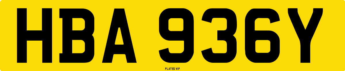 HBA 936Y Number Plate
