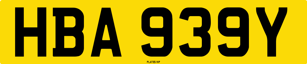 HBA 939Y Number Plate