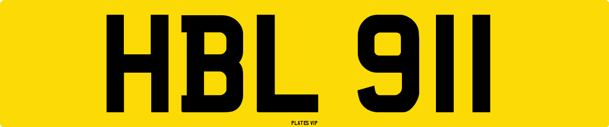 HBL 911 Number Plate