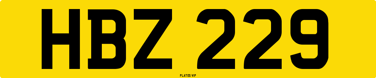 HBZ 229 Number Plate