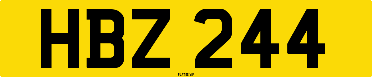 HBZ 244 Number Plate