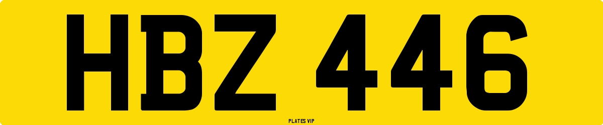 HBZ 446 Number Plate