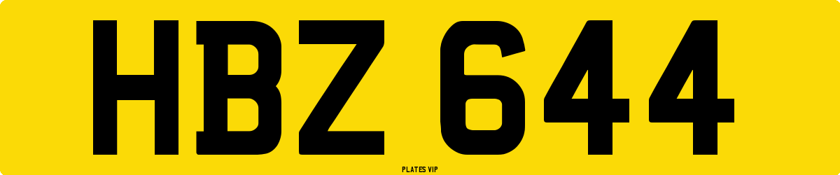 HBZ 644 Number Plate