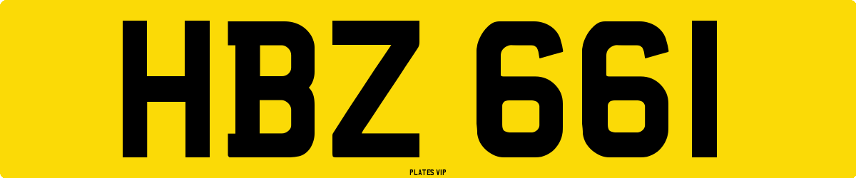HBZ 661 Number Plate