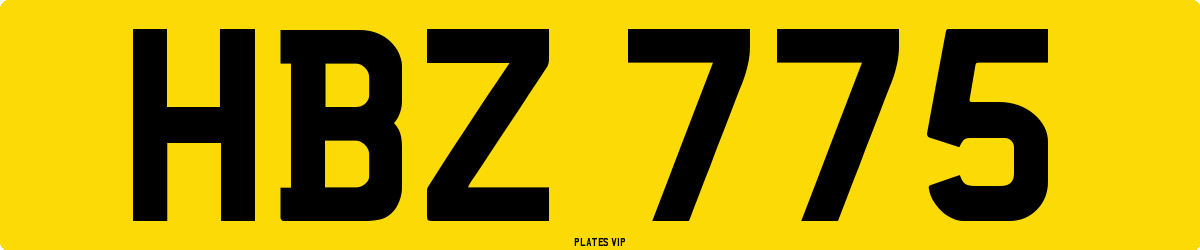 HBZ 775 Number Plate
