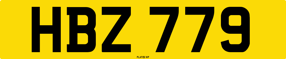 HBZ 779 Number Plate