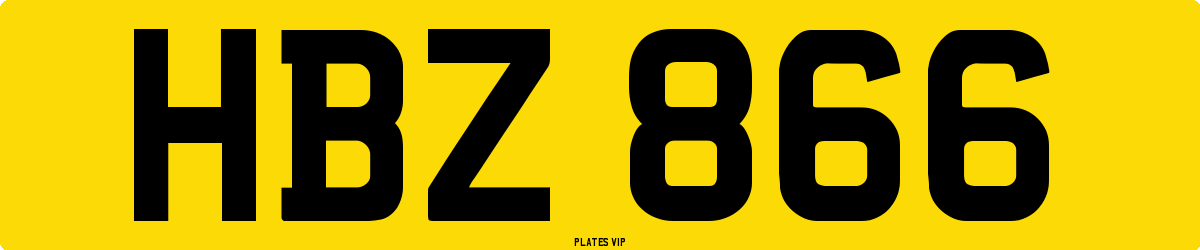 HBZ 866 Number Plate