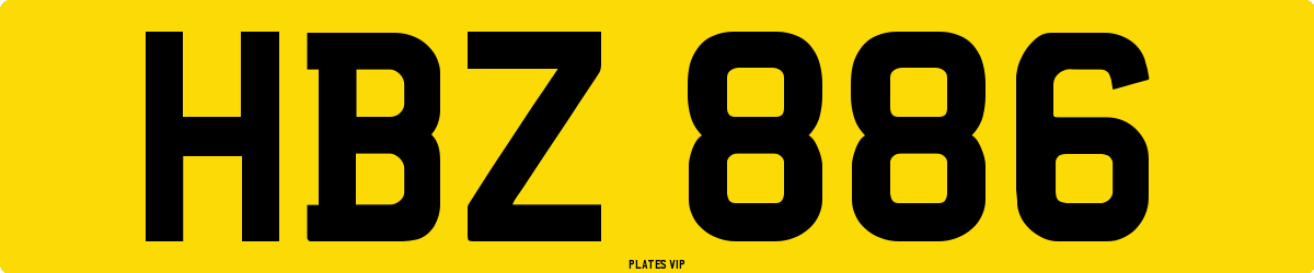 HBZ 886 Number Plate
