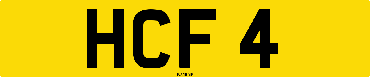 HCF 4 Number Plate