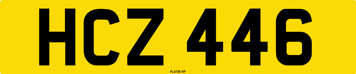 HCZ 446 Number Plate